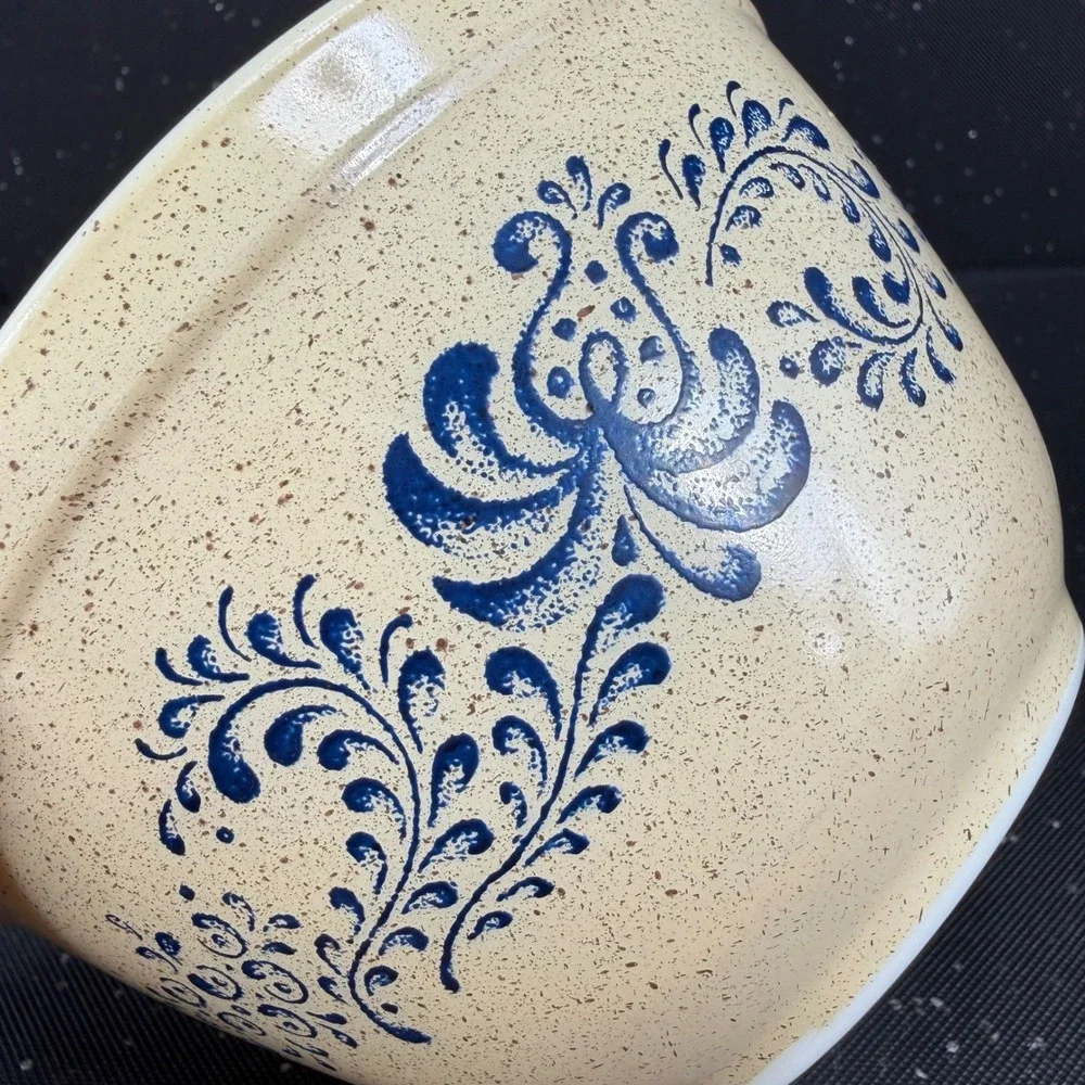 Pyrex Homestead Mixing Bowl 401 750ml Tan Speckled Blue Floral Vintage 6 Inch